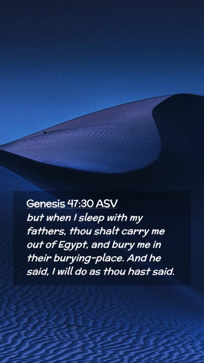 Picture 02 - Genesis 47:30 ASV Mobile Phone Wallpaper - but when I sleep with my fathers, thou shalt - Mobile Bible Verse Wallpaper