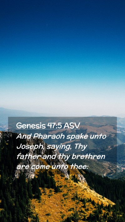 Picture 02 - Genesis 47:5 ASV Mobile Phone Wallpaper - And Pharaoh spake unto Joseph, saying, Thy father - Mobile Bible Verse Wallpaper