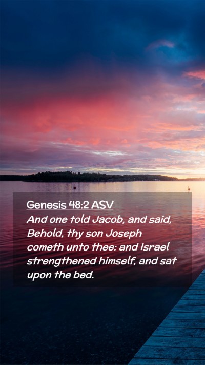 Picture 02 - Genesis 48:2 ASV Mobile Phone Wallpaper - And one told Jacob, and said, Behold, thy son - Mobile Bible Verse Wallpaper