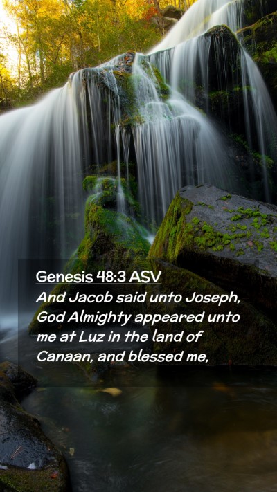 Picture 02 - Genesis 48:3 ASV Mobile Phone Wallpaper - And Jacob said unto Joseph, God Almighty appeared - Mobile Bible Verse Wallpaper