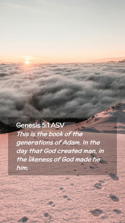 Picture 02 - Genesis 5:1 ASV Mobile Phone Wallpaper - This is the book of the generations of Adam. In - Mobile Bible Verse Wallpaper