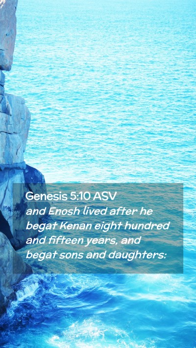 Picture 02 - Genesis 5:10 ASV Mobile Phone Wallpaper - and Enosh lived after he begat Kenan eight - Mobile Bible Verse Wallpaper