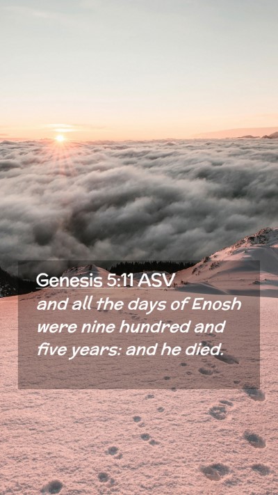 Picture 02 - Genesis 5:11 ASV Mobile Phone Wallpaper - and all the days of Enosh were nine hundred and - Mobile Bible Verse Wallpaper