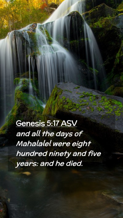 Picture 02 - Genesis 5:17 ASV Mobile Phone Wallpaper - and all the days of Mahalalel were eight hundred - Mobile Bible Verse Wallpaper
