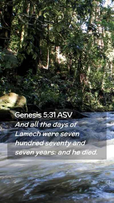 Picture 02 - Genesis 5:31 ASV Mobile Phone Wallpaper - And all the days of Lamech were seven hundred - Mobile Bible Verse Wallpaper