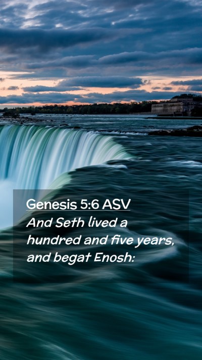 Picture 02 - Genesis 5:6 ASV Mobile Phone Wallpaper - And Seth lived a hundred and five years, and - Mobile Bible Verse Wallpaper