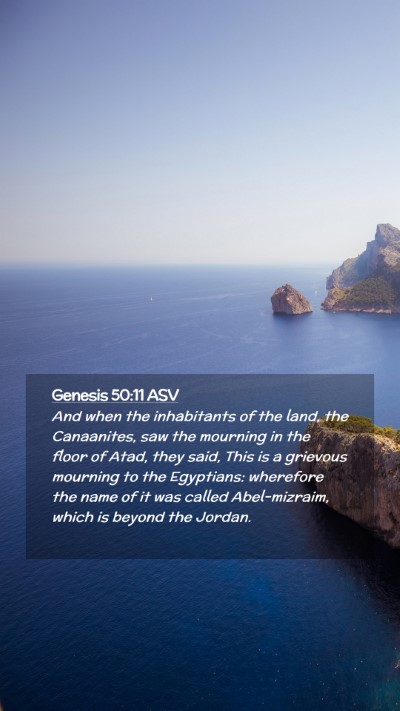 Picture 02 - Genesis 50:11 ASV Mobile Phone Wallpaper - And when the inhabitants of the land, the - Mobile Bible Verse Wallpaper