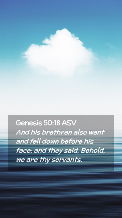Picture 02 - Genesis 50:18 ASV Mobile Phone Wallpaper - And his brethren also went and fell down before - Mobile Bible Verse Wallpaper