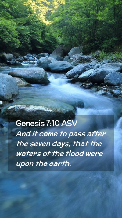 Picture 02 - Genesis 7:10 ASV Mobile Phone Wallpaper - And it came to pass after the seven days, that - Mobile Bible Verse Wallpaper