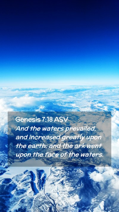 Picture 02 - Genesis 7:18 ASV Mobile Phone Wallpaper - And the waters prevailed, and increased greatly - Mobile Bible Verse Wallpaper