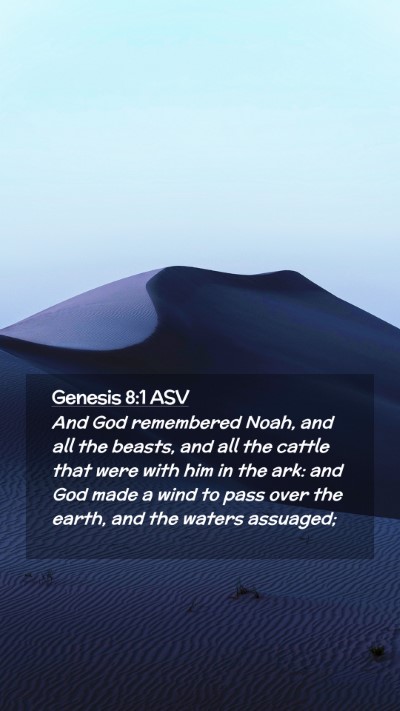 Picture 02 - Genesis 8:1 ASV Mobile Phone Wallpaper - And God remembered Noah, and all the beasts, and - Mobile Bible Verse Wallpaper