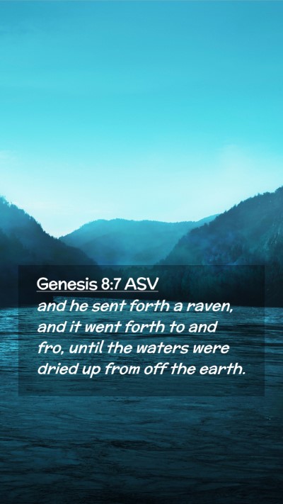 Picture 02 - Genesis 8:7 ASV Mobile Phone Wallpaper - and he sent forth a raven, and it went forth to - Mobile Bible Verse Wallpaper