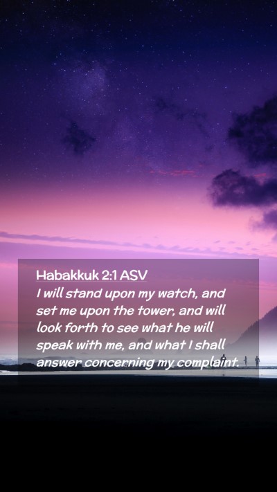 Picture 02 - Habakkuk 2:1 ASV Mobile Phone Wallpaper - I will stand upon my watch, and set me upon the - Mobile Bible Verse Wallpaper