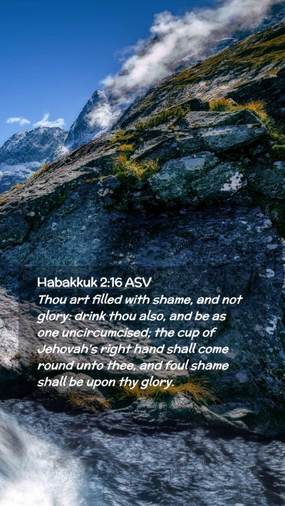 Picture 02 - Habakkuk 2:16 ASV Mobile Phone Wallpaper - Thou art filled with shame, and not glory: drink - Mobile Bible Verse Wallpaper