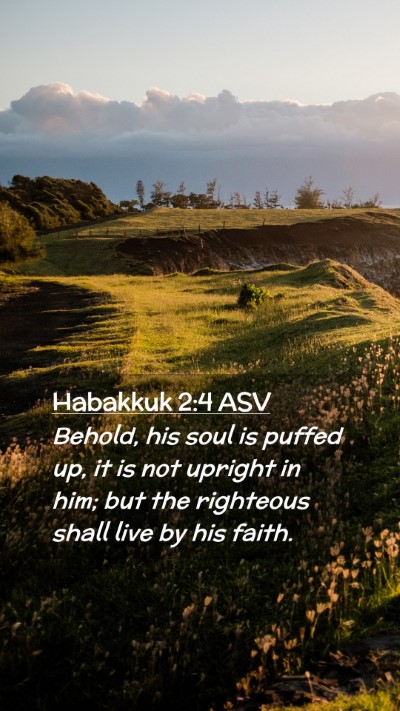 Picture 02 - Habakkuk 2:4 ASV Mobile Phone Wallpaper - Behold, his soul is puffed up, it is not upright - Mobile Bible Verse Wallpaper