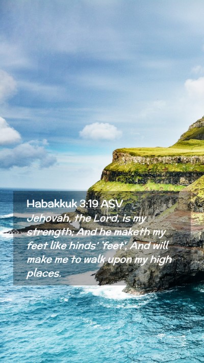 Picture 02 - Habakkuk 3:19 ASV Mobile Phone Wallpaper - Jehovah, the Lord, is my strength; And he maketh - Mobile Bible Verse Wallpaper