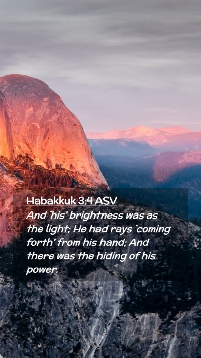 Picture 02 - Habakkuk 3:4 ASV Mobile Phone Wallpaper - And `his' brightness was as the light; He had - Mobile Bible Verse Wallpaper