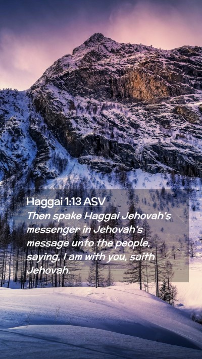 Picture 02 - Haggai 1:13 ASV Mobile Phone Wallpaper - Then spake Haggai Jehovah's messenger in - Mobile Bible Verse Wallpaper