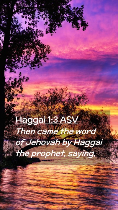 Picture 02 - Haggai 1:3 ASV Mobile Phone Wallpaper - Then came the word of Jehovah by Haggai the - Mobile Bible Verse Wallpaper