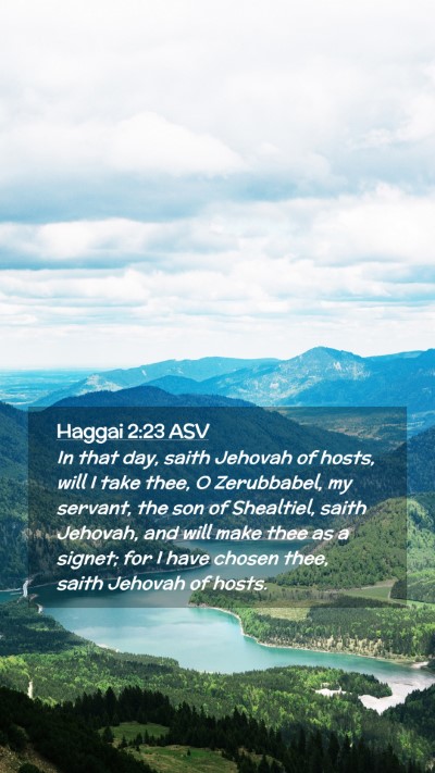 Picture 02 - Haggai 2:23 ASV Mobile Phone Wallpaper - In that day, saith Jehovah of hosts, will I take - Mobile Bible Verse Wallpaper