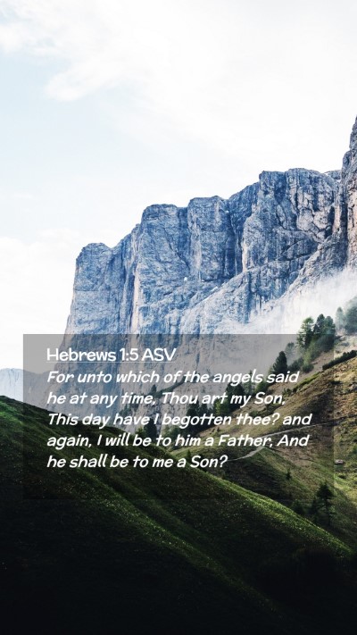 Picture 02 - Hebrews 1:5 ASV Mobile Phone Wallpaper - For unto which of the angels said he at any time, - Mobile Bible Verse Wallpaper