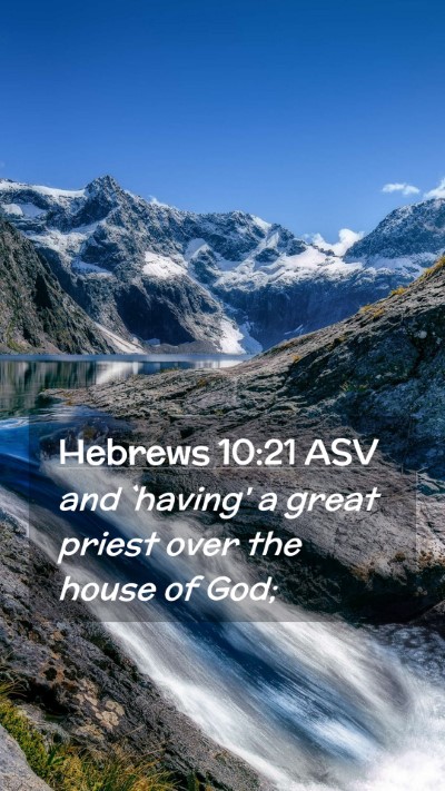 Picture 02 - Hebrews 10:21 ASV Mobile Phone Wallpaper - and `having' a great priest over the house of - Mobile Bible Verse Wallpaper