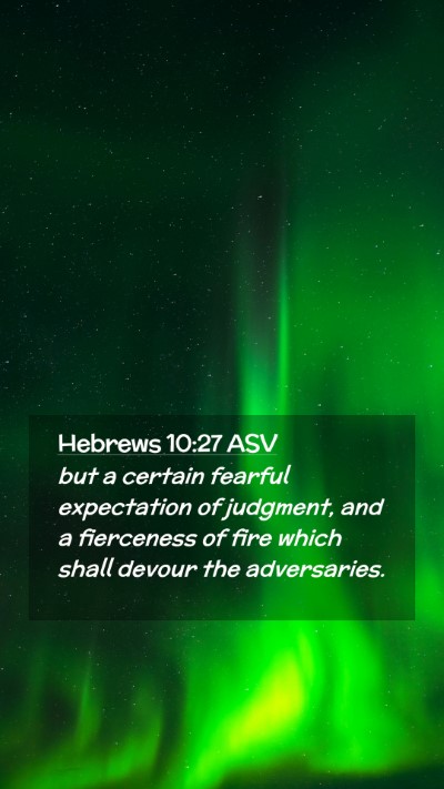 Picture 02 - Hebrews 10:27 ASV Mobile Phone Wallpaper - but a certain fearful expectation of judgment, - Mobile Bible Verse Wallpaper