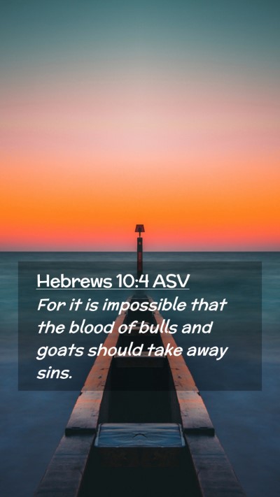 Picture 02 - Hebrews 10:4 ASV Mobile Phone Wallpaper - For it is impossible that the blood of bulls and - Mobile Bible Verse Wallpaper