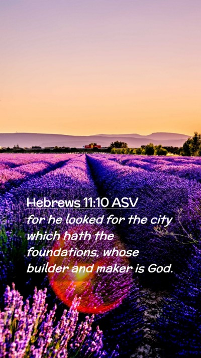 Picture 02 - Hebrews 11:10 ASV Mobile Phone Wallpaper - for he looked for the city which hath the - Mobile Bible Verse Wallpaper