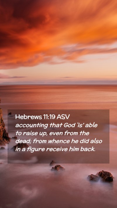 Picture 02 - Hebrews 11:19 ASV Mobile Phone Wallpaper - accounting that God `is' able to raise up, even - Mobile Bible Verse Wallpaper