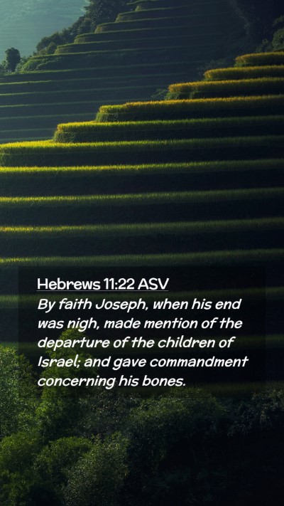 Picture 02 - Hebrews 11:22 ASV Mobile Phone Wallpaper - By faith Joseph, when his end was nigh, made - Mobile Bible Verse Wallpaper