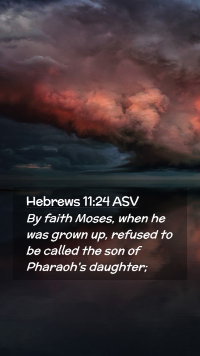Picture 02 - Hebrews 11:24 ASV Mobile Phone Wallpaper - By faith Moses, when he was grown up, refused to - Mobile Bible Verse Wallpaper