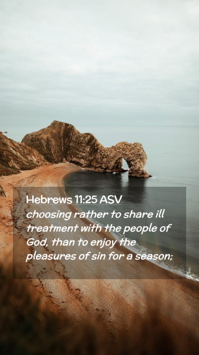 Picture 02 - Hebrews 11:25 ASV Mobile Phone Wallpaper - choosing rather to share ill treatment with the - Mobile Bible Verse Wallpaper