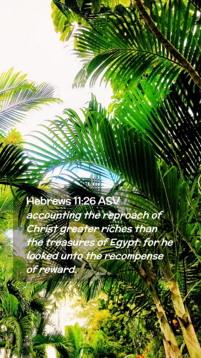 Picture 02 - Hebrews 11:26 ASV Mobile Phone Wallpaper - accounting the reproach of Christ greater riches - Mobile Bible Verse Wallpaper