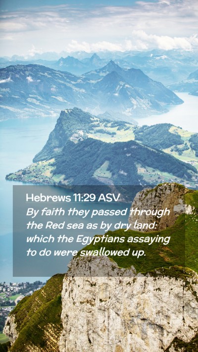 Picture 02 - Hebrews 11:29 ASV Mobile Phone Wallpaper - By faith they passed through the Red sea as by - Mobile Bible Verse Wallpaper