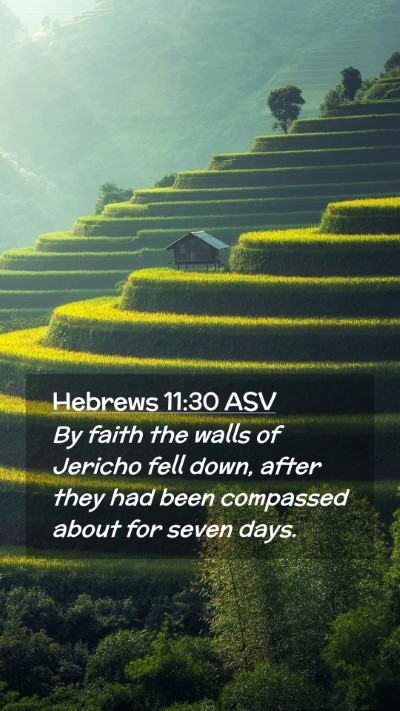 Picture 02 - Hebrews 11:30 ASV Mobile Phone Wallpaper - By faith the walls of Jericho fell down, after - Mobile Bible Verse Wallpaper