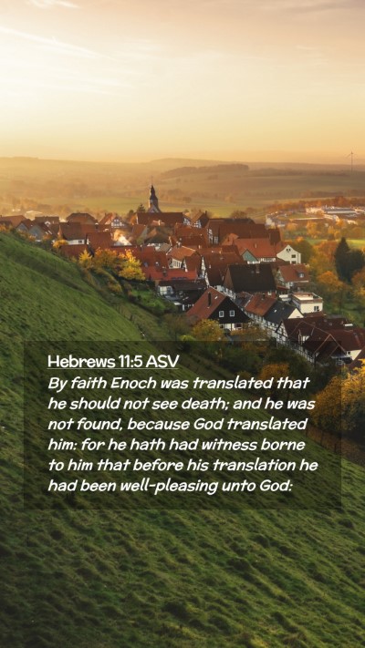 Picture 02 - Hebrews 11:5 ASV Mobile Phone Wallpaper - By faith Enoch was translated that he should not - Mobile Bible Verse Wallpaper