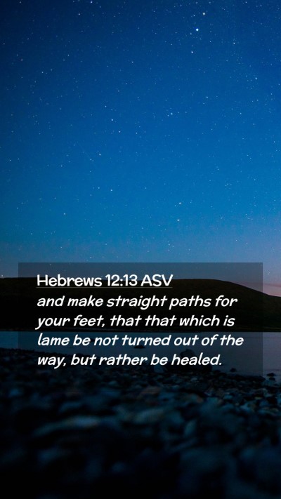 Picture 02 - Hebrews 12:13 ASV Mobile Phone Wallpaper - and make straight paths for your feet, that that - Mobile Bible Verse Wallpaper