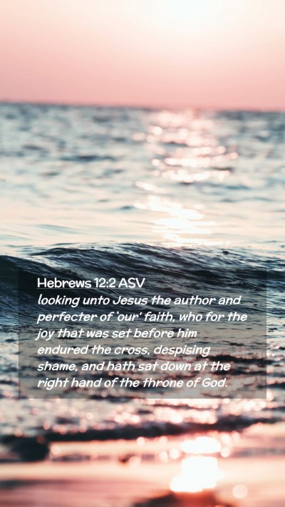 Picture 02 - Hebrews 12:2 ASV Mobile Phone Wallpaper - looking unto Jesus the author and perfecter of - Mobile Bible Verse Wallpaper