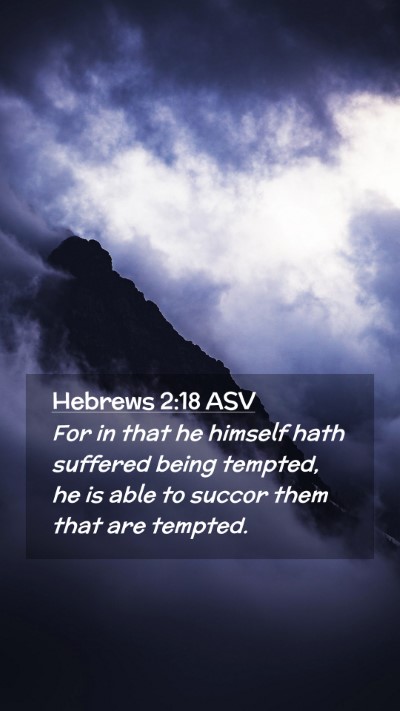 Picture 02 - Hebrews 2:18 ASV Mobile Phone Wallpaper - For in that he himself hath suffered being - Mobile Bible Verse Wallpaper