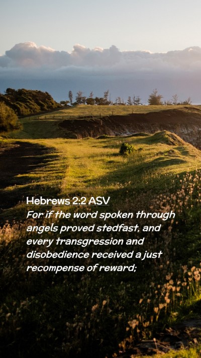 Picture 02 - Hebrews 2:2 ASV Mobile Phone Wallpaper - For if the word spoken through angels proved - Mobile Bible Verse Wallpaper