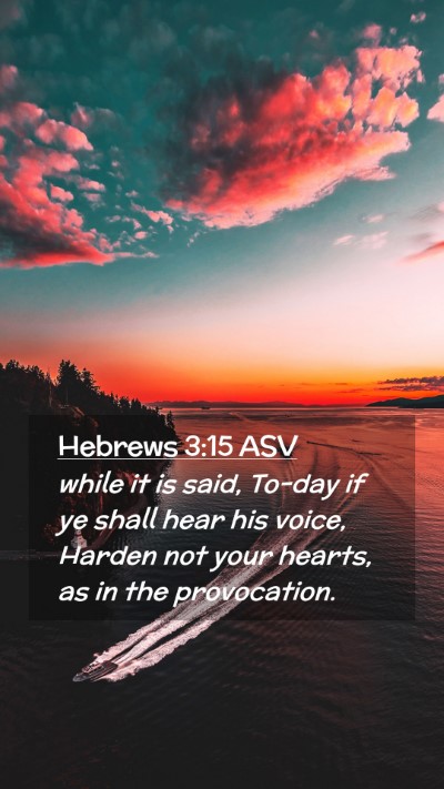 Picture 02 - Hebrews 3:15 ASV Mobile Phone Wallpaper - while it is said, To-day if ye shall hear his - Mobile Bible Verse Wallpaper