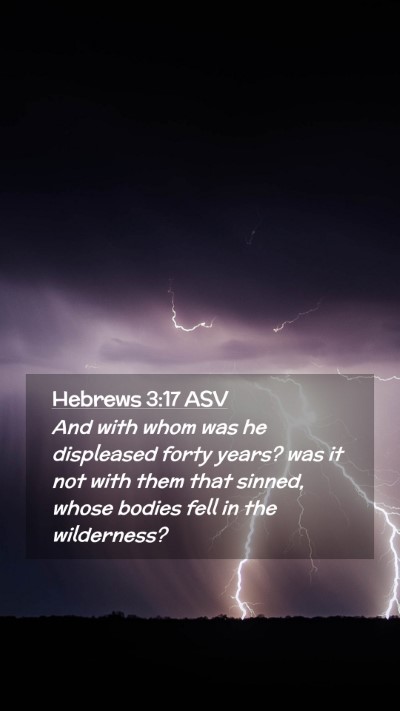 Picture 02 - Hebrews 3:17 ASV Mobile Phone Wallpaper - And with whom was he displeased forty years? was - Mobile Bible Verse Wallpaper