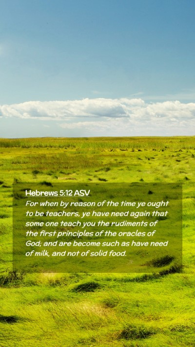 Picture 02 - Hebrews 5:12 ASV Mobile Phone Wallpaper - For when by reason of the time ye ought to be - Mobile Bible Verse Wallpaper