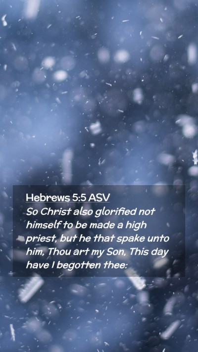 Picture 02 - Hebrews 5:5 ASV Mobile Phone Wallpaper - So Christ also glorified not himself to be made a - Mobile Bible Verse Wallpaper