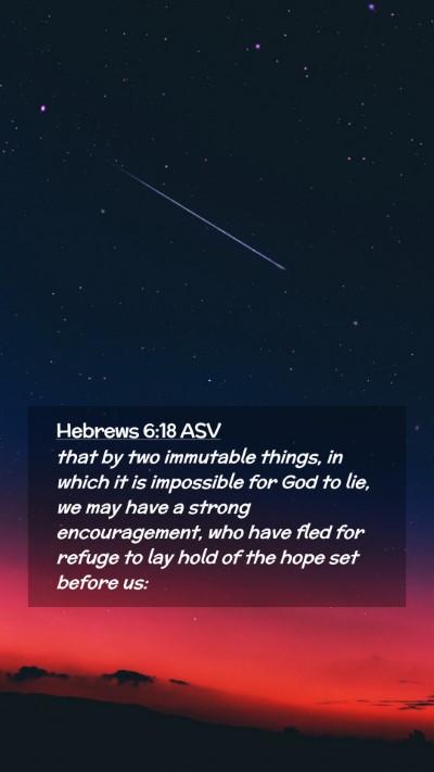 Picture 02 - Hebrews 6:18 ASV Mobile Phone Wallpaper - that by two immutable things, in which it is - Mobile Bible Verse Wallpaper