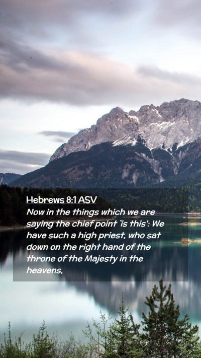 Picture 02 - Hebrews 8:1 ASV Mobile Phone Wallpaper - Now in the things which we are saying the chief - Mobile Bible Verse Wallpaper