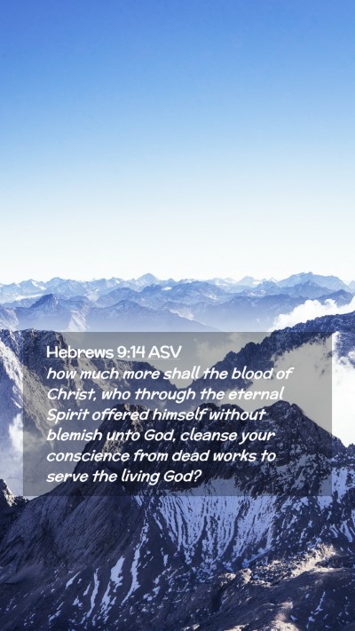Picture 02 - Hebrews 9:14 ASV Mobile Phone Wallpaper - how much more shall the blood of Christ, who - Mobile Bible Verse Wallpaper