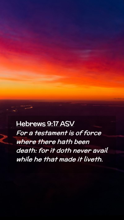 Picture 02 - Hebrews 9:17 ASV Mobile Phone Wallpaper - For a testament is of force where there hath been - Mobile Bible Verse Wallpaper
