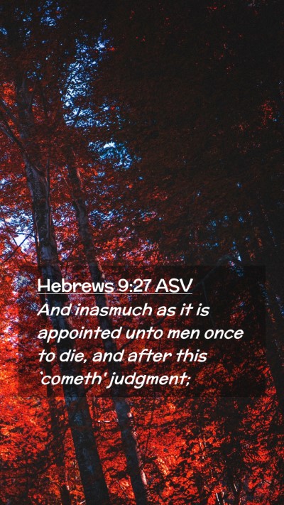 Picture 02 - Hebrews 9:27 ASV Mobile Phone Wallpaper - And inasmuch as it is appointed unto men once to - Mobile Bible Verse Wallpaper